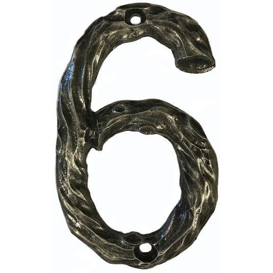 LHN6-P Log House Number 6, Pewter, 1 piece